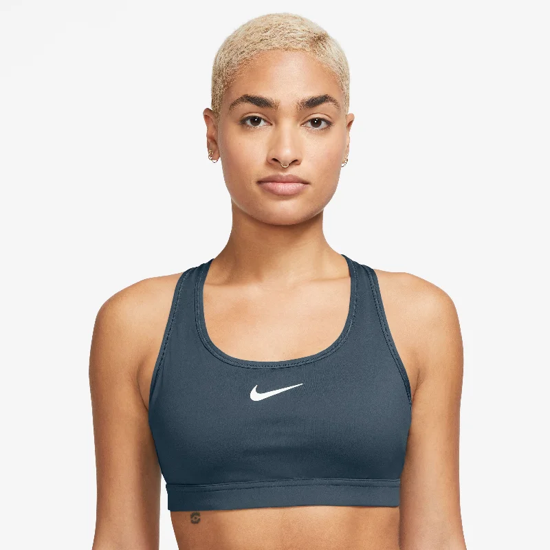 Women's Swoosh Medium Support Padded Sports Bra Stretchy Full Coverage