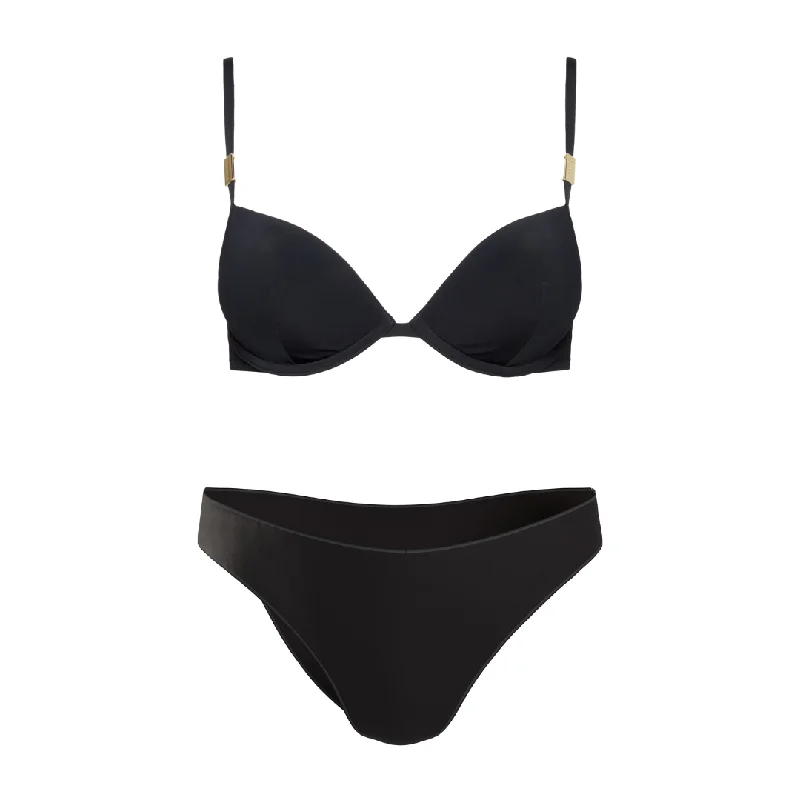 Calvin Klein Black Color Swimwear Color-Block Bikini