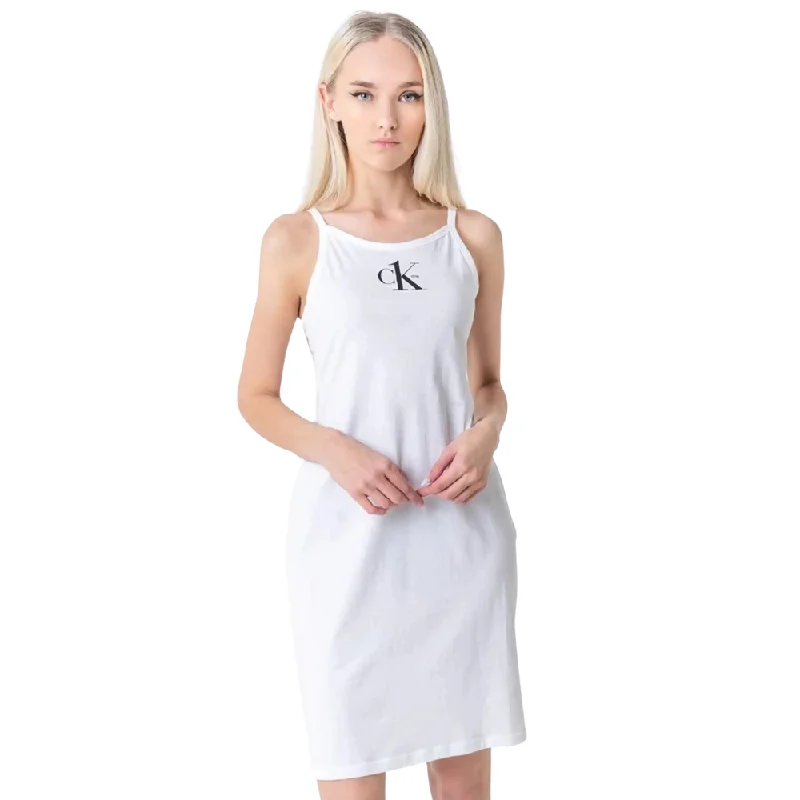 Calvin Klein Dress Swimcover White Classic Monokini Design