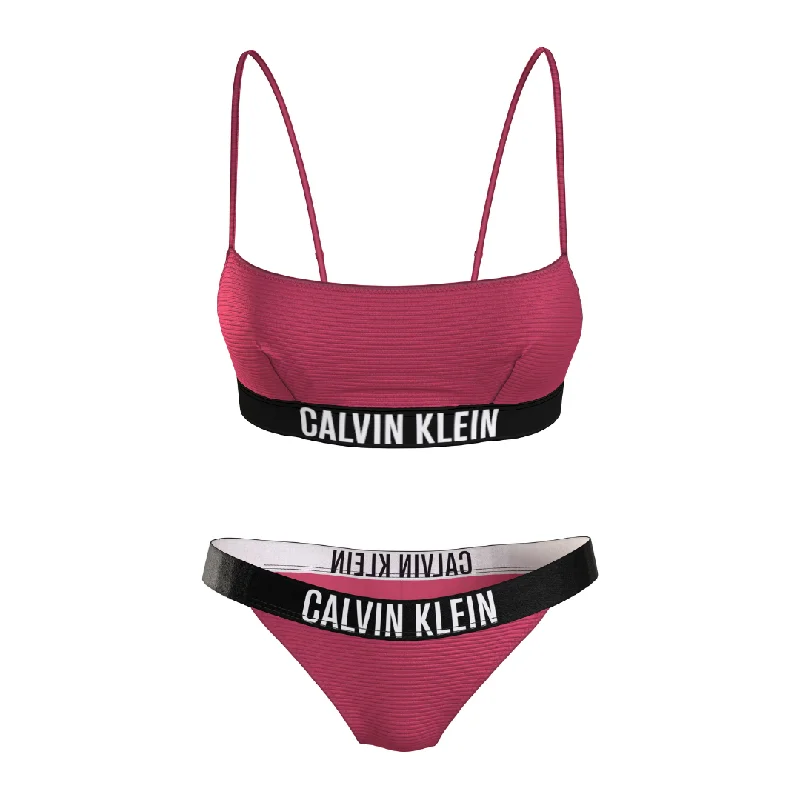 Calvin Klein Swim Bralette Pink Push-Up Bikini Top