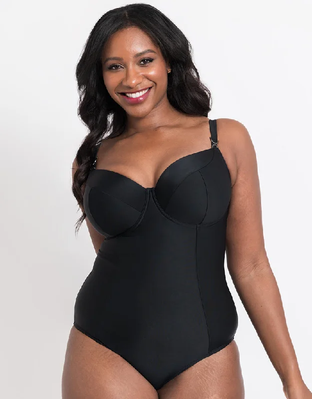 Flirtelle Verona Beach Balcony Swimsuit Black Classic Sporty Swimsuit