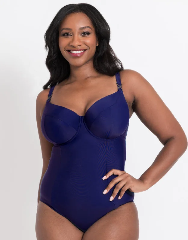 Flirtelle Verona Beach Balcony Swimsuit Navy Full Coverage Swimsuit