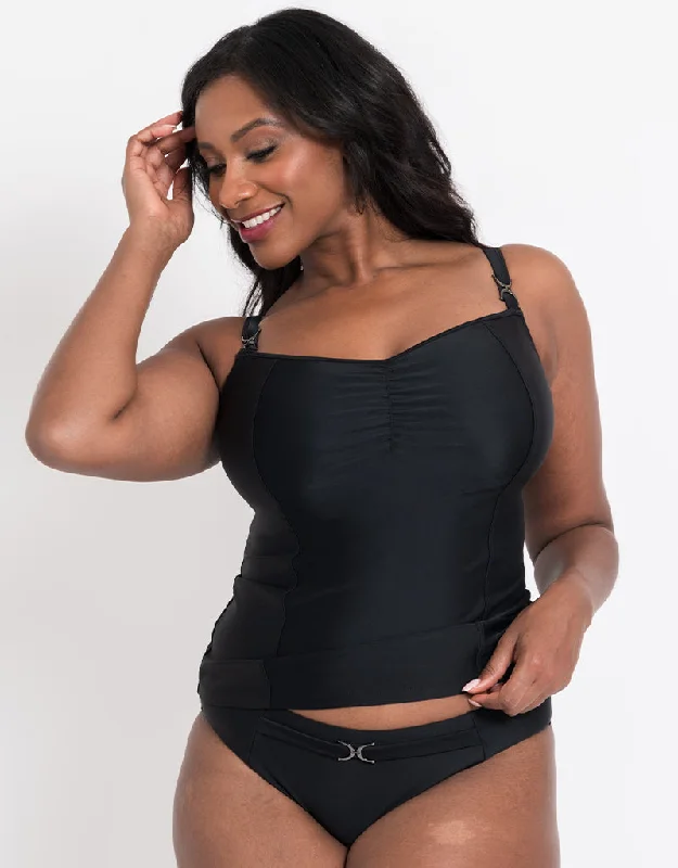 Flirtelle Verona Beach Balcony Tankini Top Black Quick-Dry Tankini