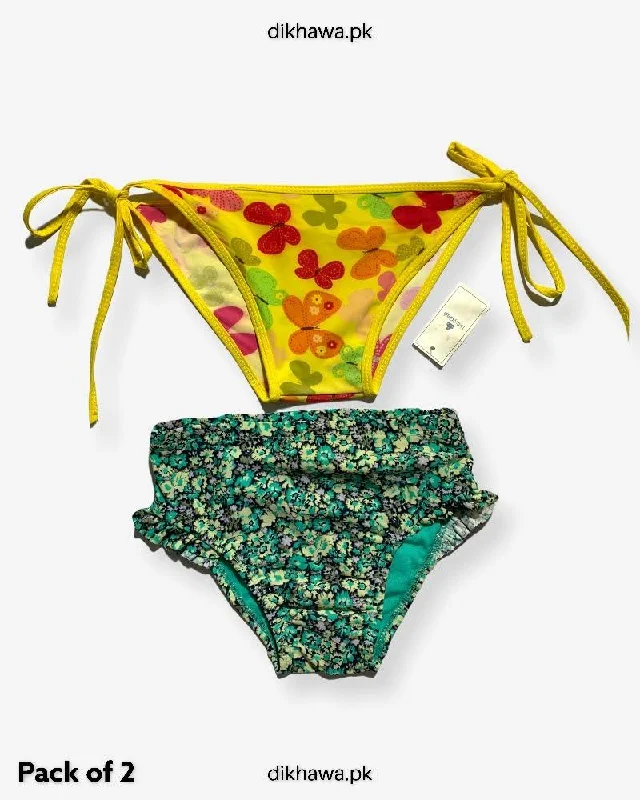 Pack of 3 Imported Stocklot Branded Jersey Panty Bikini Style Sexy Thong Panty Swimwear Panty Tropical Print Bikini