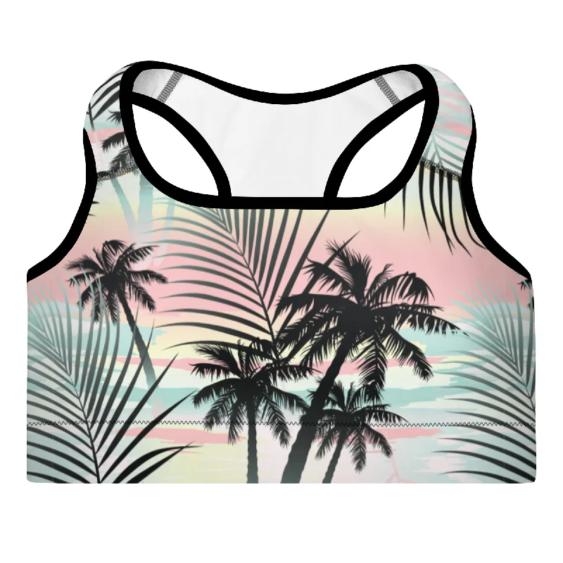 Padded Swim Bra Sports Bra - Island Escape Solid Color Swimsuit