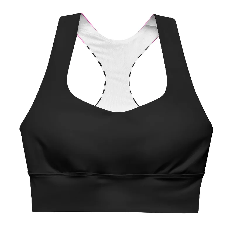 Surf Swim Top Sport Bra XS-3XL - Black Pink Retro Swimwear Style