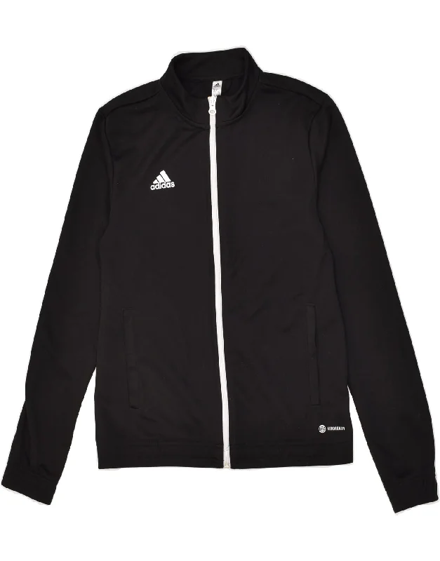 ADIDAS Womens Aeroready Tracksuit Top Jacket UK 8/10 Small Black Polyester Jersey Jacket Tulle Jacket Batik Jacket