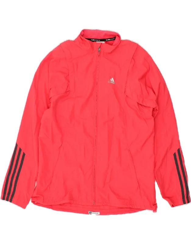 ADIDAS Womens Clima 365 Tracksuit Top Jacket UK 16 Large Pink Polyester Insulated Jacket Fitted Jacket Loose Jacket