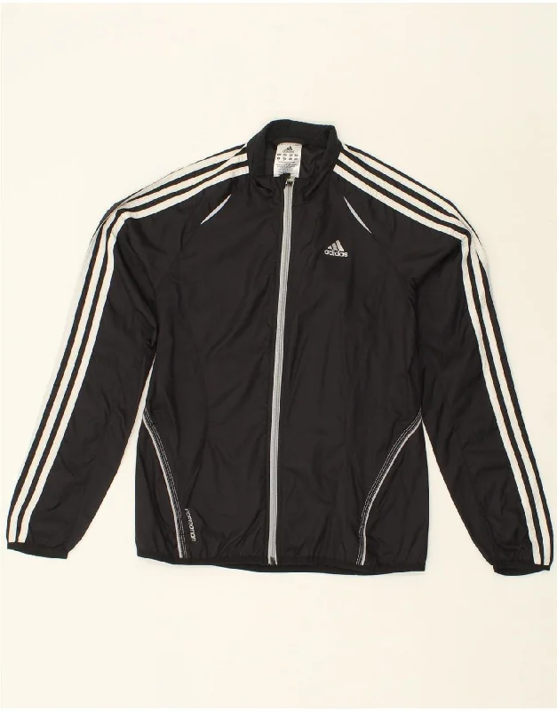 ADIDAS Womens Tracksuit Top Jacket UK 8 Small Black Polyamide Satin Jacket Silk Jacket Chiffon Jacket