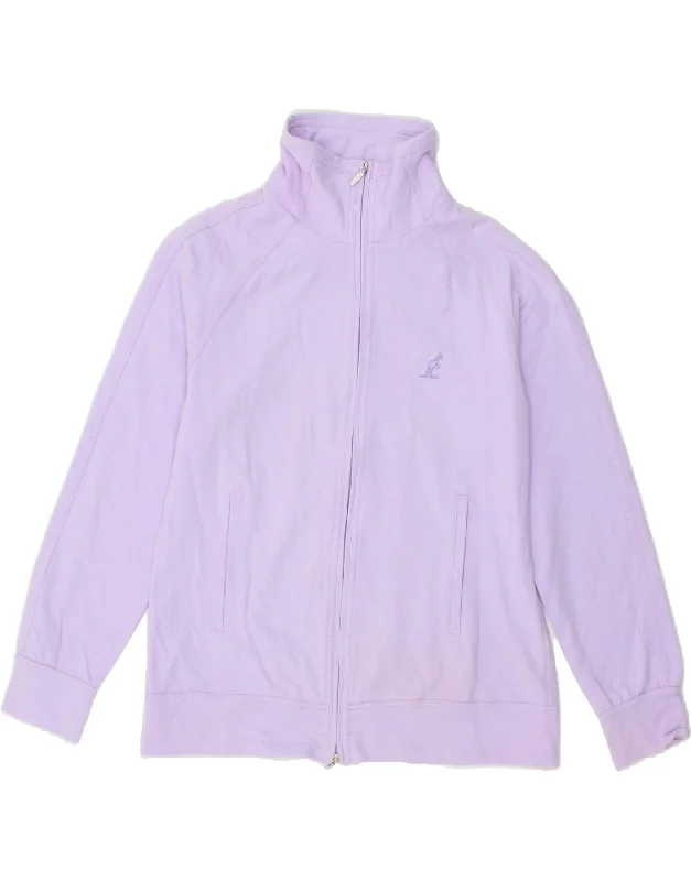 AUSTRALIAN L'ALPINA Womens Tracksuit Top Jacket IT 44 Medium Purple Cotton Cotton Fabric Linen Fabric Terry Fabric