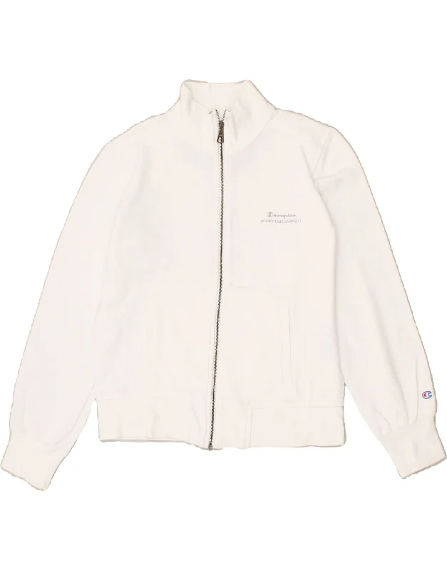 CHAMPION Womens Crop Tracksuit Top Jacket UK 10 Small White Cotton Corduroy Jacket Velvet Jacket Brocade Jacket