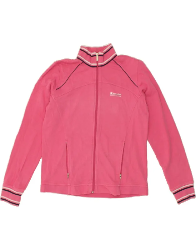 CHAMPION Womens Tracksuit Top Jacket UK 14 Medium Pink Anorak Shell Jacket Lightweight Jacket