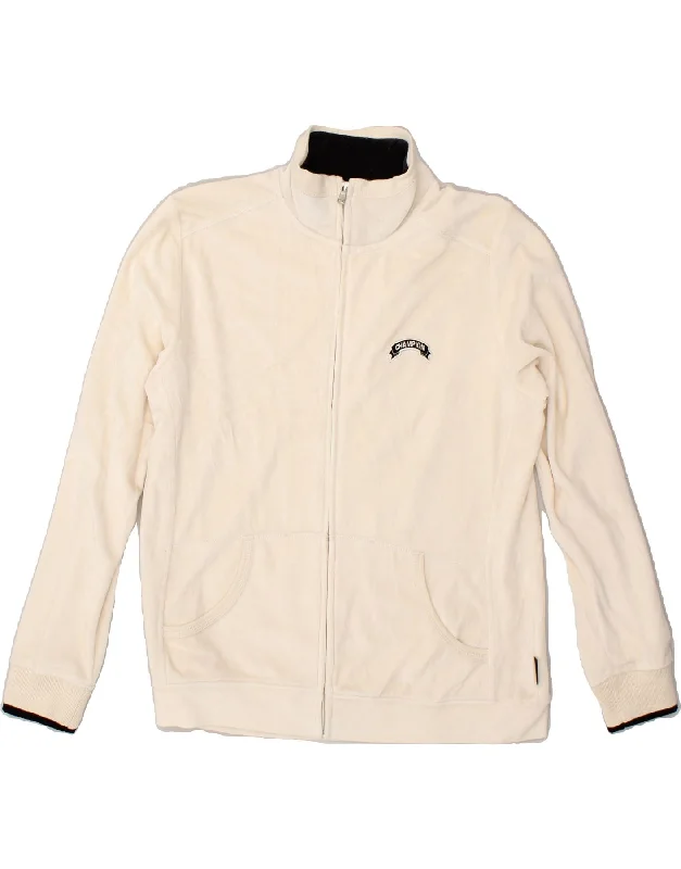 CHAMPION Womens Tracksuit Top Jacket UK 16 Large Beige Cotton Fleece Jacket Down Jacket Parka