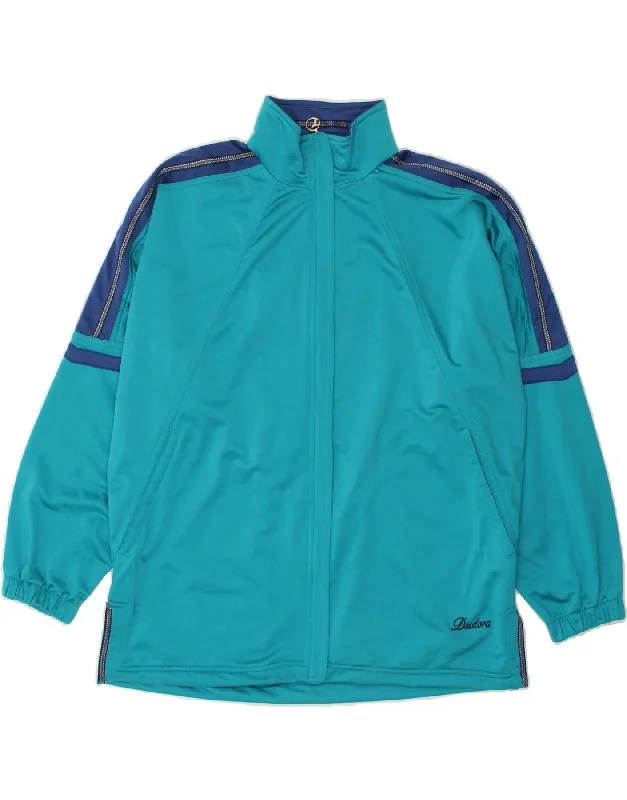 DIADORA Womens Tracksuit Top Jacket UK 18 XL Blue Colourblock Polyester Front Pockets Side Pockets Patch Pockets