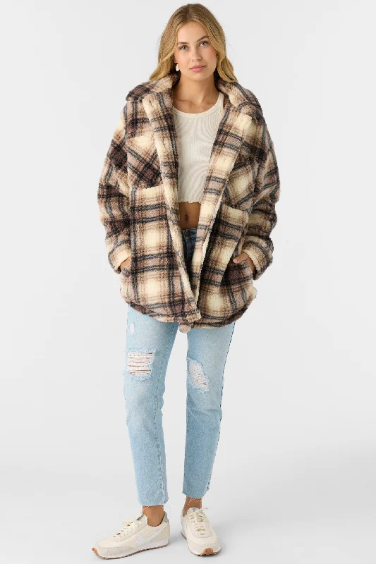 HEATH PLAID JACKET Satin Jacket Silk Jacket Chiffon Jacket