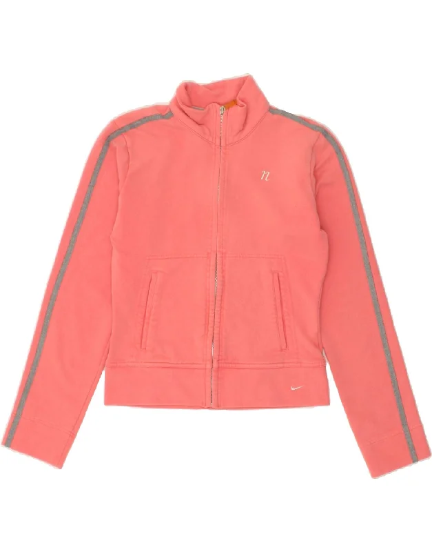 NIKE Womens Crop Tracksuit Top Jacket UK 8/10 Small Pink Print Jacket Jacquard Jacket Embroidered Jacket