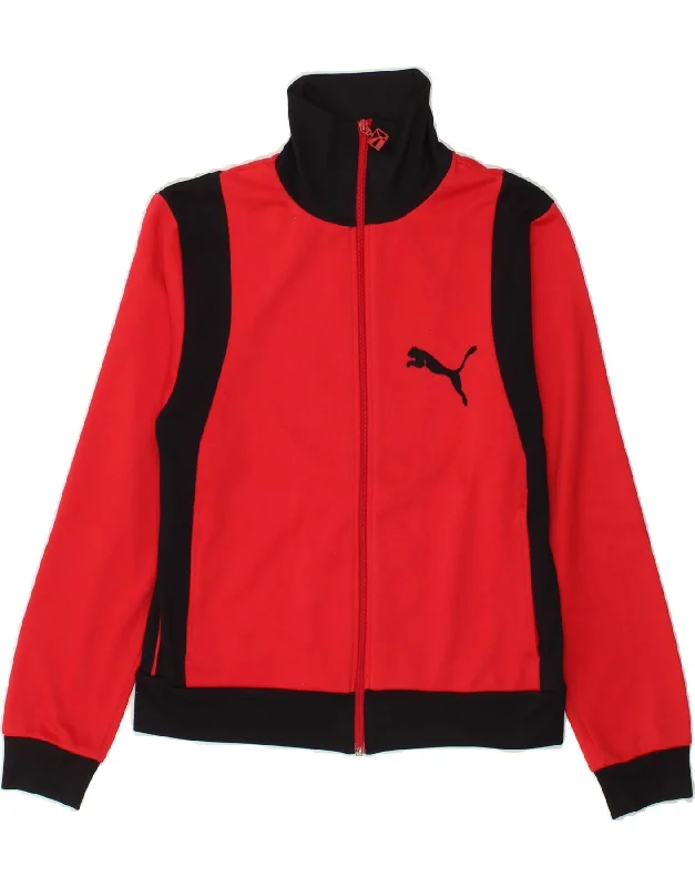 PUMA Womens Tracksuit Top Jacket UK 18 XL Red Colourblock Insulated Jacket Fitted Jacket Loose Jacket