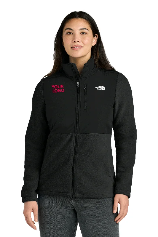 The North Face Womens Highest Peak Full-Zip Fleece Custom Jackets, Black Knit Fabric Woven Fabric Fleece Fabric