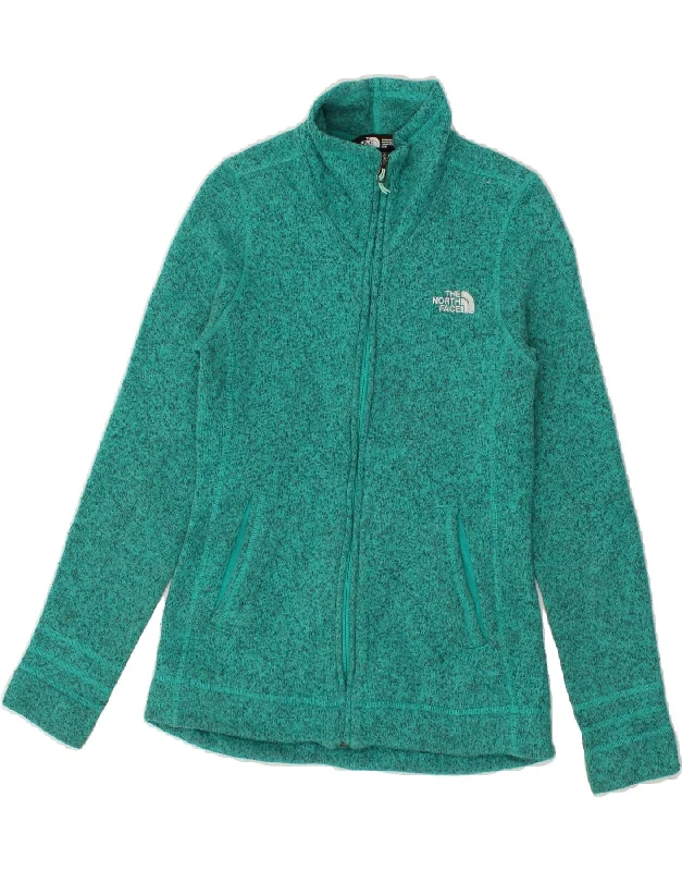 THE NORTH FACE Womens Tracksuit Top Jacket UK 12 Medium Turquoise Flecked Hoodie Zip-Up Jacket Button-Up Jacket