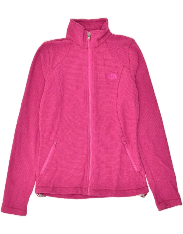 THE NORTH FACE Womens Tracksuit Top Jacket UK 6 XS Pink Striped Polyester Trench Coat Raincoat Waterproof Jacket