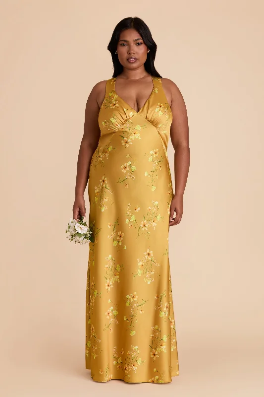 Veronica Matte Satin Dress - Marigold Le Fleur