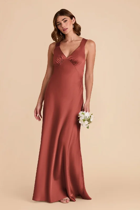 Veronica Matte Satin Dress - Spice