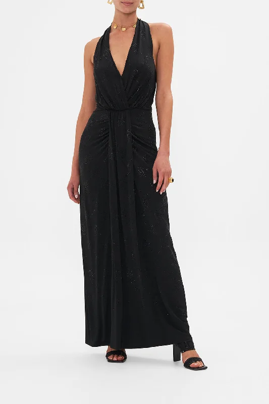 LONG JERSEY HALTER DRESS AMSTERGLAM