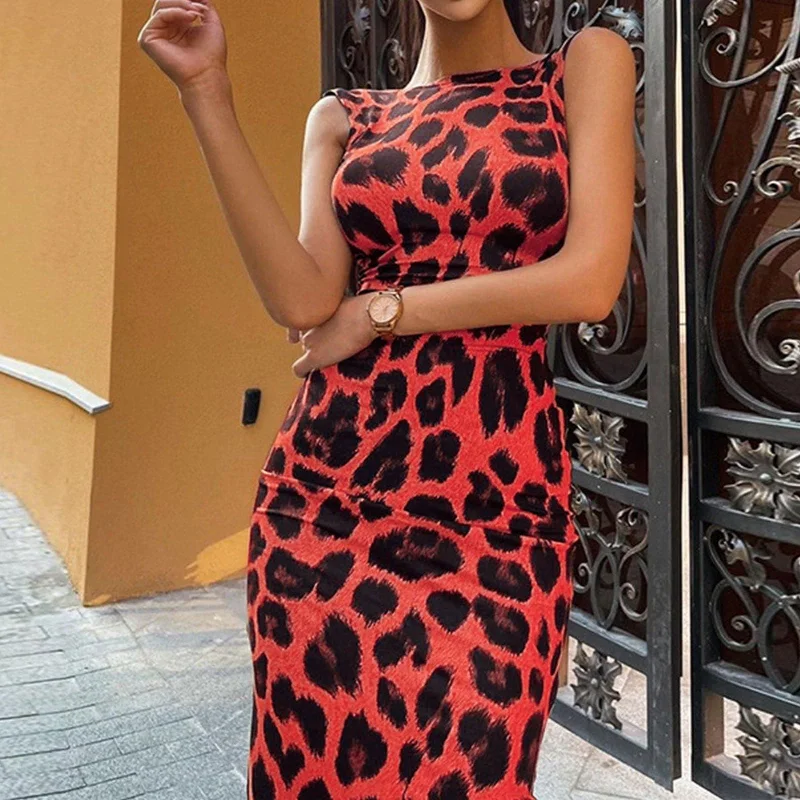 DressBetty - Women Sexy Leopard Print Dress