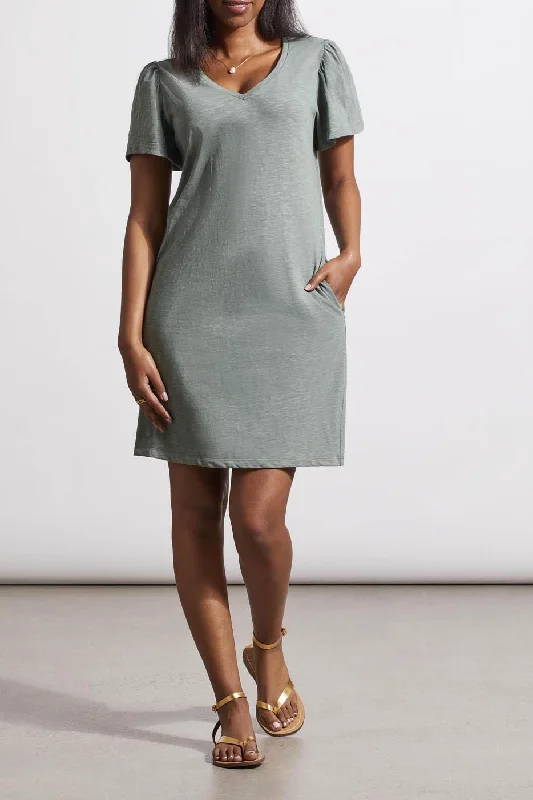 Tribal Flutter Sleeve Dress 1658O-3223-0930 Cypress