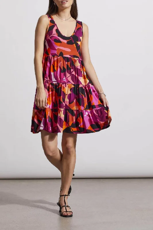 Tribal Tiered Print Knit Dress 5484O-2671-3058 Mauve Lush
