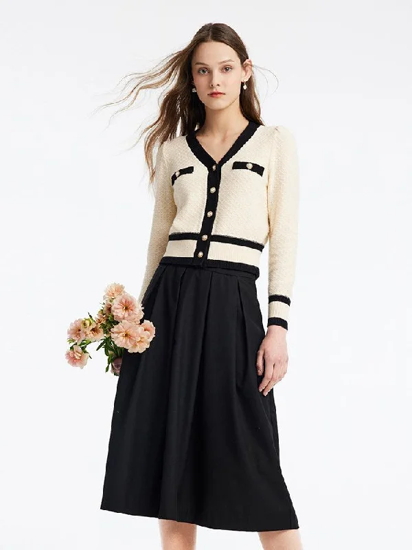 Classic Tweed Jacquard Cardigan And Skirt Two-Piece Suit corduroy skirt durable