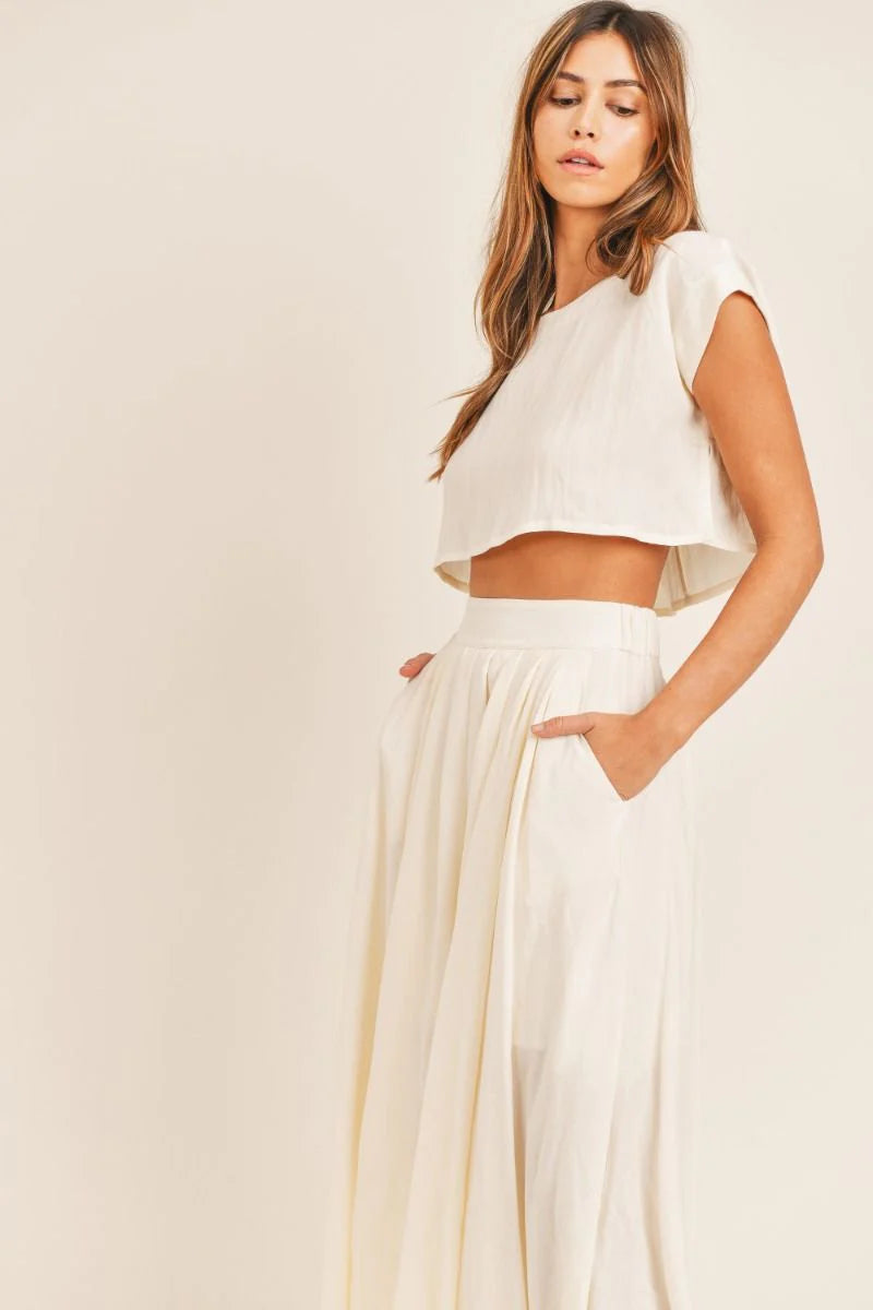 Kacee Boxy Top and Skirt Set chiffon skirt flowing