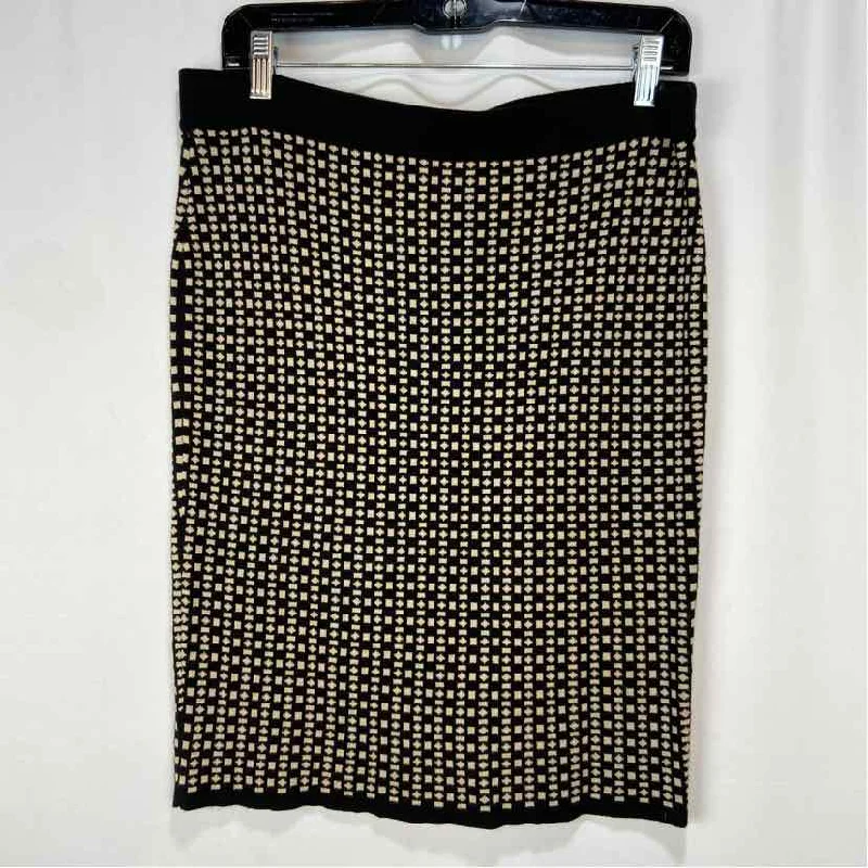 Max Studio Women's Size M Black Geometric Skirt wool skirt thick
