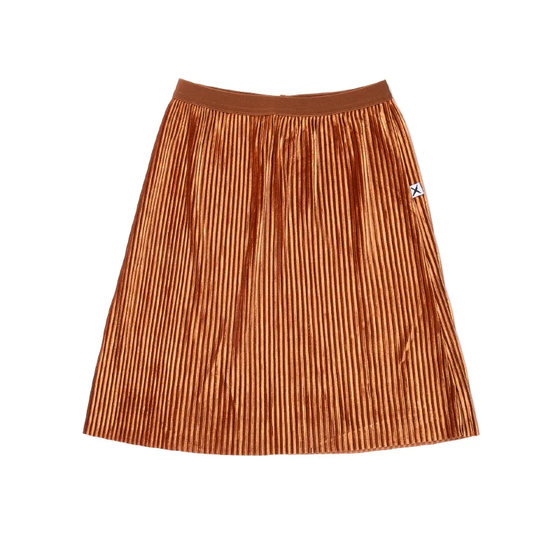 Minti Wintery Cord Skirt - Bronze cashmere skirt soft