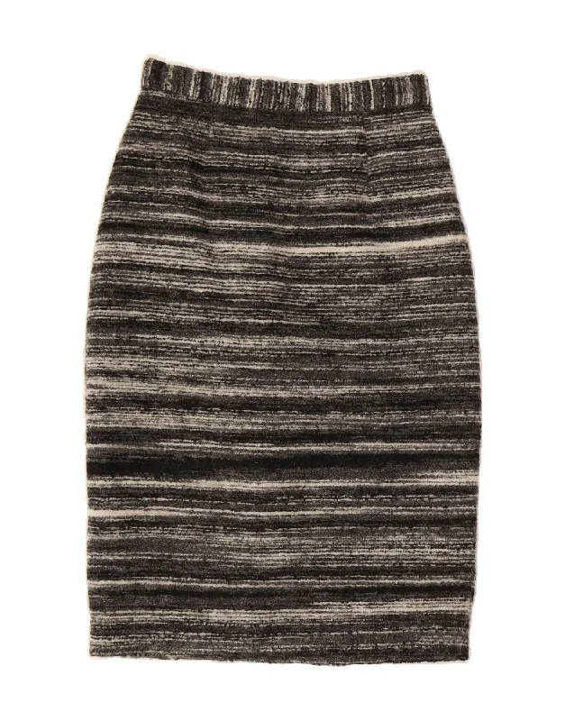 MULBERRY Womens High Waist Pencil Skirt UK 8 Small W24 Grey Pinstripe flowy skirt hem MULBERRY Womens High Waist Pencil Skirt UK 8 Small W24 Grey Pinstripe flowy skirt hem