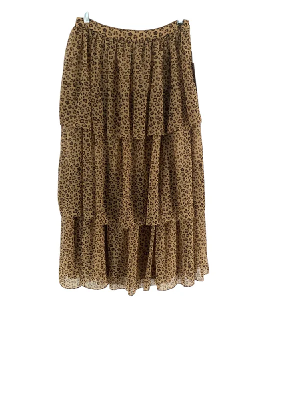 Rachel Parcell Size S Tan & Brown Skirt ribbed skirt waist