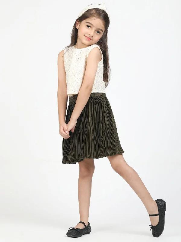 Skirt & top -Cream denim skirt durable