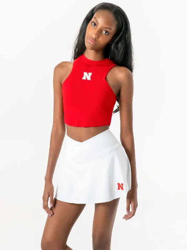 University of Nebraska - The Campus Rec Active Skirt - White high waist skirt