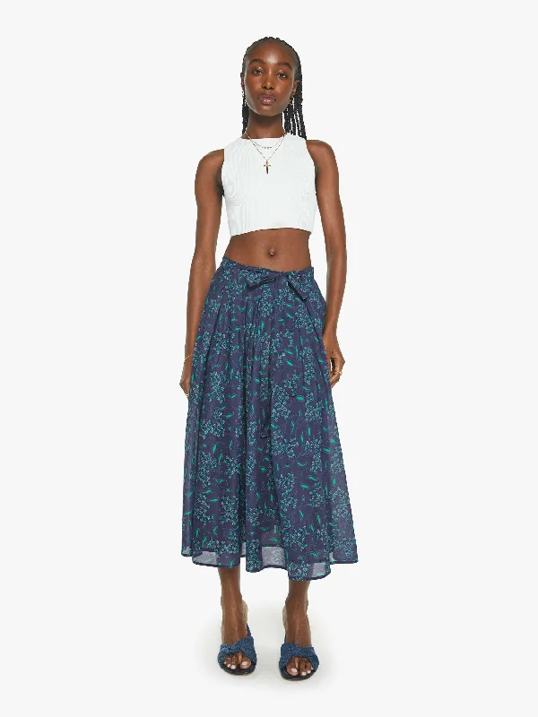 XiRENA Tara Skirt - Navy Green chiffon skirt lightweight